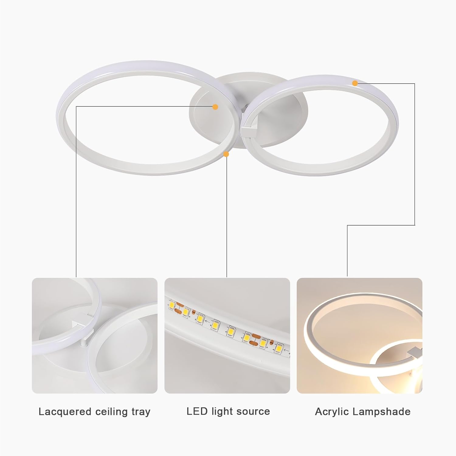 Moderne LED-Deckenleuchte 42W Rund Warmweiß
