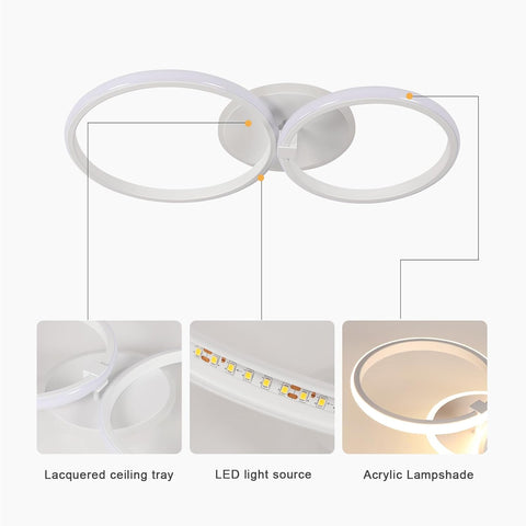 Moderne LED-Deckenleuchte 42W Rund Warmweiß