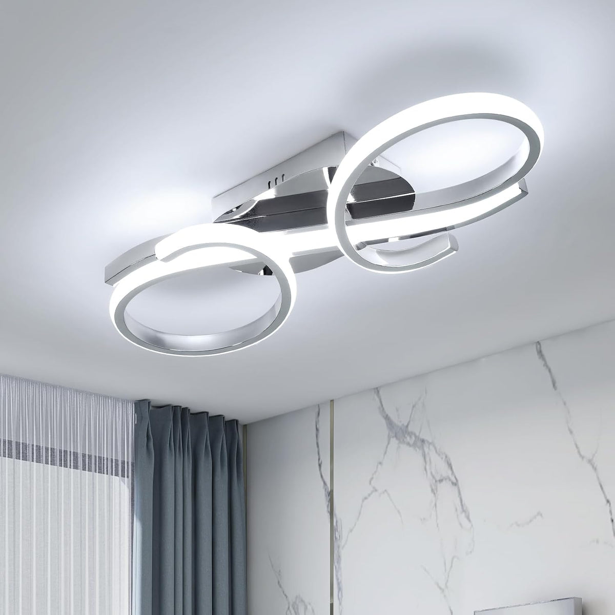 Moderne LED Deckenleuchte Doppelring