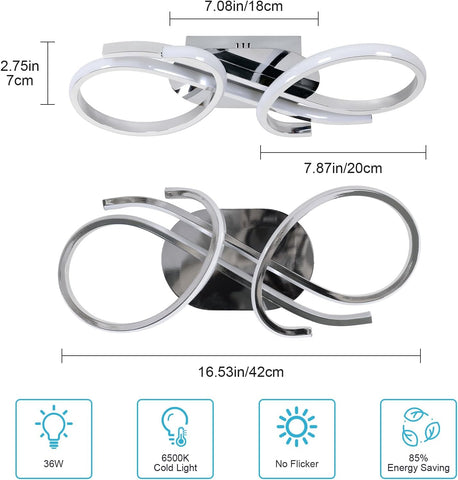 Moderne LED Deckenleuchte Doppelring