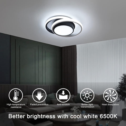 Moderne LED Deckenleuchte mit Doppelkreis 32W