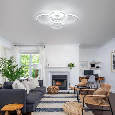 Moderner LED-Deckenleuchte mit 4 Ringen, 39W
