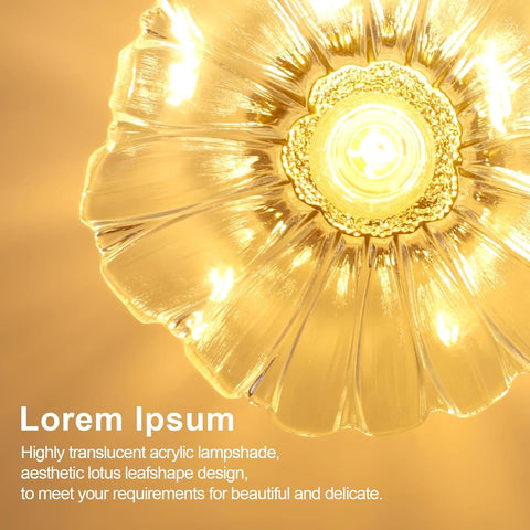 Moderne Glas Blumen Deckenleuchte Gold E27 28cm