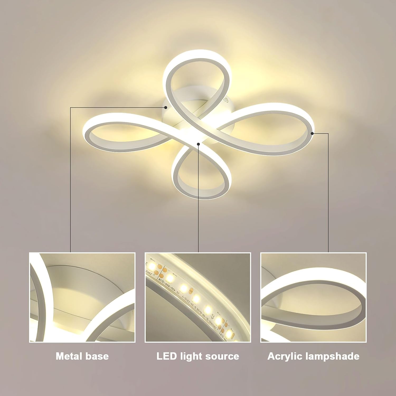 Moderne LED-Deckenleuchte 30W im Blumen-Design