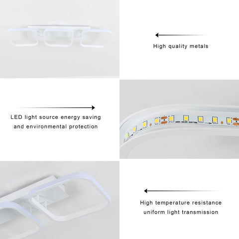 40 W LED-Deckenleuchte, einfache geometrische Deckenleuchte, kreative quadratische Metall-Deckenleuchte, geeignet für Wohnzimmer, Schlafzimmer, Esszimmer, 4000 K neutrales Licht (weiß)