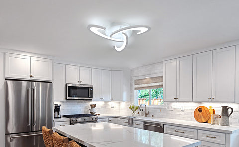 LED-Deckenleuchte, 36 W, 3240 lm, Deckenleuchte, Kleeblatt-Design, Deckenleuchte für Schlafzimmer, Wohnzimmer, Esszimmer, weißes Acryl, 6500 K kaltweißes Licht 