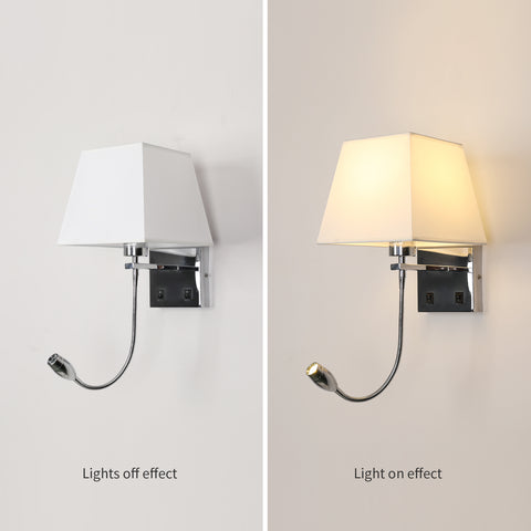 Nachttischlampe, LED-Wandleuchte, Leseleuchte, Schlafzimmer, Schwingarmhalter, E27, Wand-Nachtlicht (ohne Leuchtmittel)