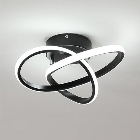 Moderne LED-Deckenleuchte aus Aluminium – Deckenleuchte in Kleeblattform, 30 W, 6500 K Kaltweiß, Schwarz, 30 x 10 cm – Ideal für Wohnzimmer, Schlafzimmer, Küche, Bad, Flur