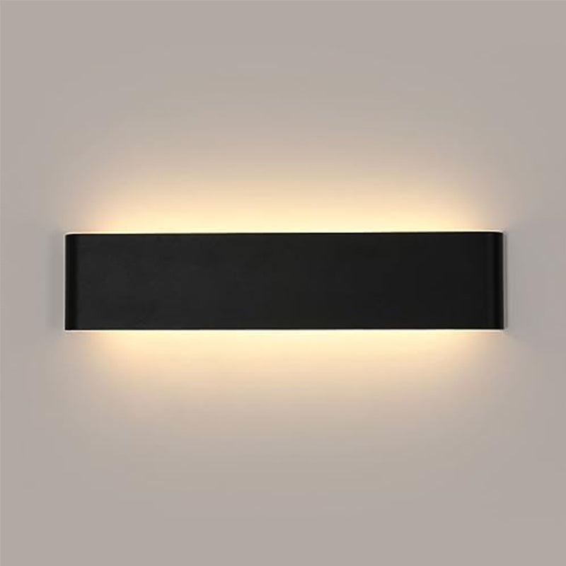 Aplique LED de aluminio con diseño moderno y minimalista Negro, 41 cm, Iluminación arriba y abajo, Luz cálida, 10W