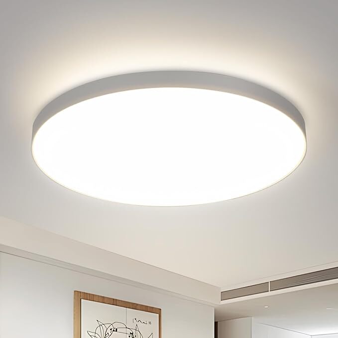 Ronde witte LED-plafondlamp, 18W 4000K neutraal wit licht, ABS, waterdicht IP44, voor badkamer slaapkamer