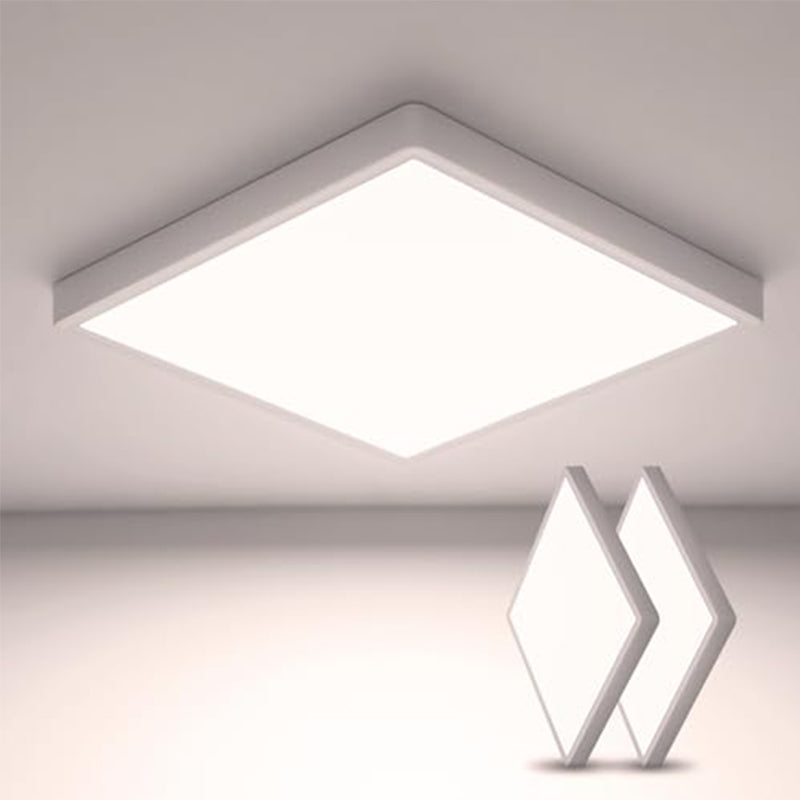 Lámpara de techo LED cuadrada ultrafina de 2 piezas, 30 cm x 2,5 cm, blanca, 24 W, luz neutra 5000 K, adecuada para salón, dormitorio, cocina, pasillo