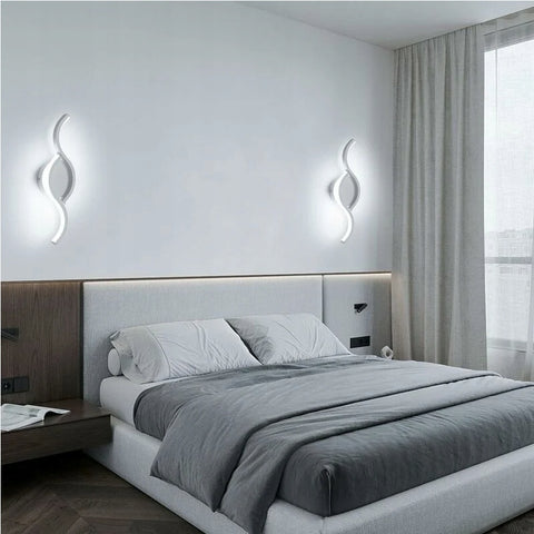 Kreative Wandleuchte, weiß, 12 W, 6500 K, kaltweißes Licht, aus Aluminium, ideal für Schlafzimmer