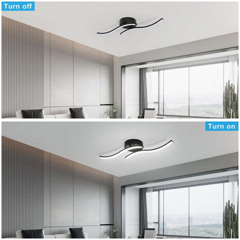 Moderne LED-Deckenleuchte, 12 W, 6500 K Kaltweiß, 2 parallele Balken, 60 x 12 cm, ideal für Schlafzimmer und Wohnzimmer