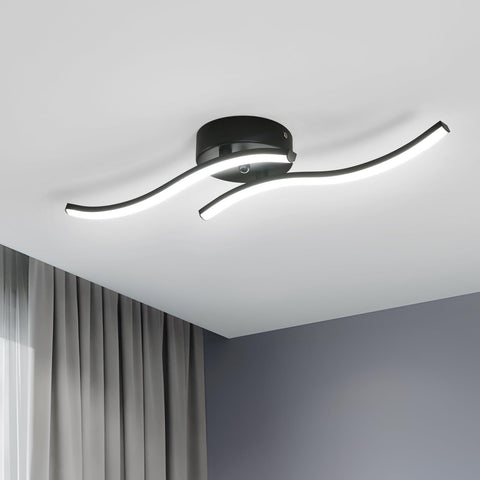 Moderne LED-Deckenleuchte, 12 W, 6500 K Kaltweiß, 2 parallele Balken, 60 x 12 cm, ideal für Schlafzimmer und Wohnzimmer