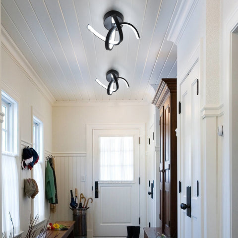Wandleuchte für den Innenbereich, 19 W, gebogenes Design, LED-Wandleuchten, moderne Acryl-Wandleuchte für Schlafzimmer, Wohnzimmer, Hotel, Treppenhaus, Gang, schwarze Farbe, kaltweißes Licht