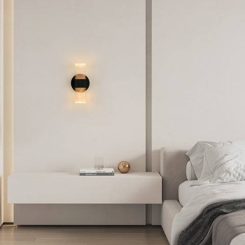 LED-Wandleuchte, dimmbare moderne LED-Wandleuchte, schwarze ovale 10 W Acryl-Innenwandleuchte für Schlafzimmer, Nachttisch, Flur, Wohnzimmer, Flur, 3000–6500 K