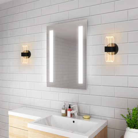 LED-Wandleuchte, dimmbare moderne LED-Wandleuchte, schwarze ovale 10 W Acryl-Innenwandleuchte für Schlafzimmer, Nachttisch, Flur, Wohnzimmer, Flur, 3000–6500 K