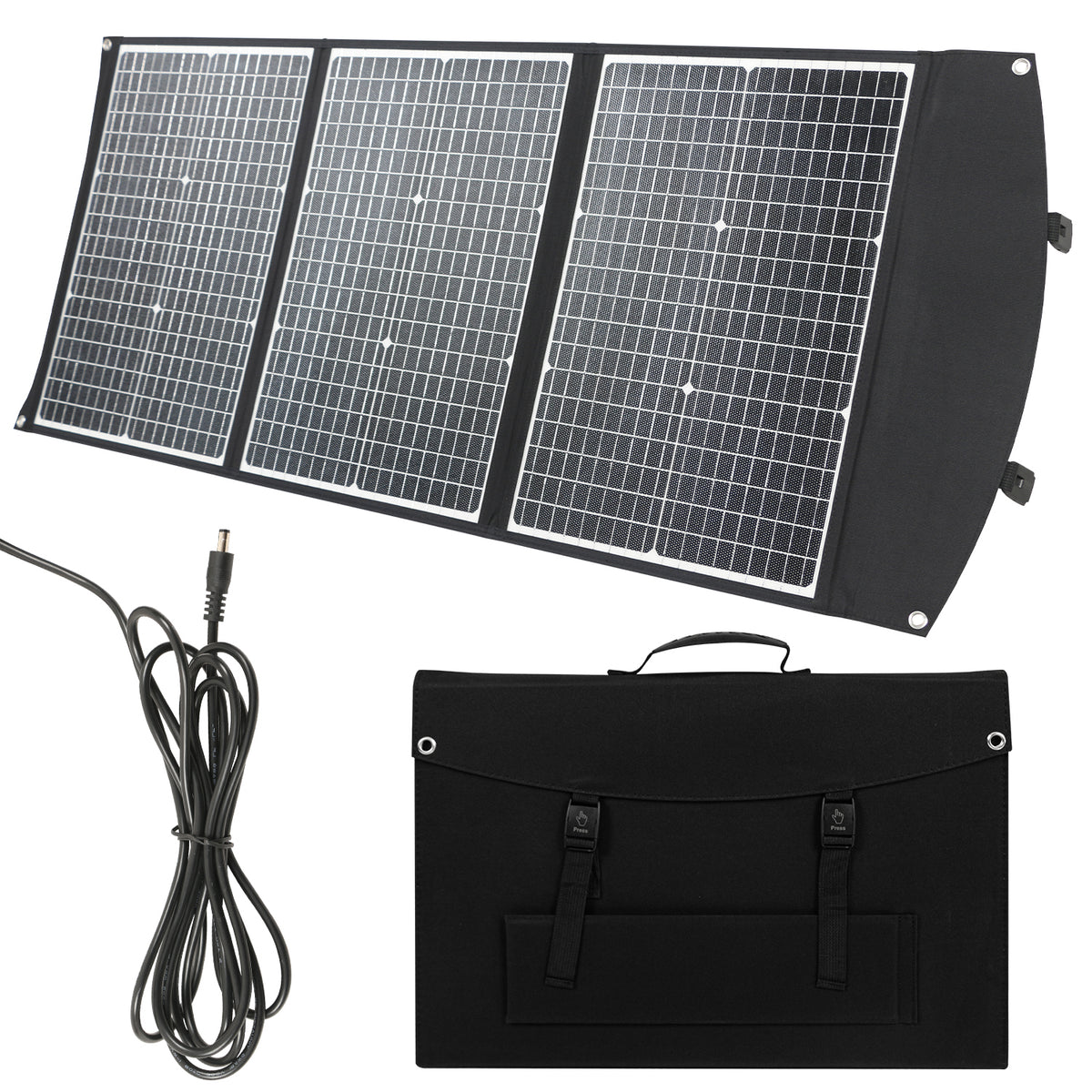 Faltbares Solarpanel, wasserdicht, aufmerksam und effizient, Solarzellen für Outdoor-Camping, Taschenladegerät, 100 W