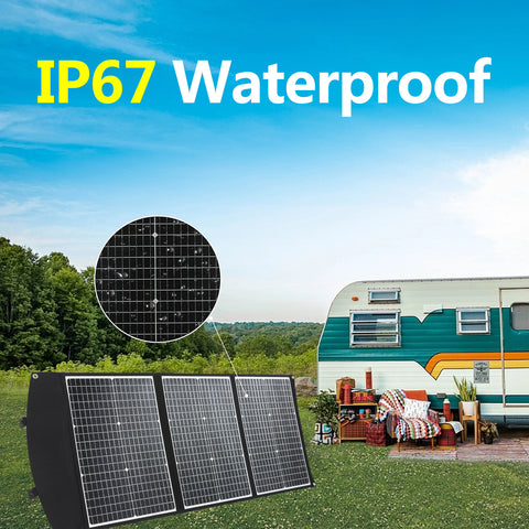 Faltbares Solarpanel, wasserdicht, aufmerksam und effizient, Solarzellen für Outdoor-Camping, Taschenladegerät, 100 W