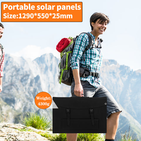 Faltbares Solarpanel, wasserdicht, aufmerksam und effizient, Solarzellen für Outdoor-Camping, Taschenladegerät, 100 W