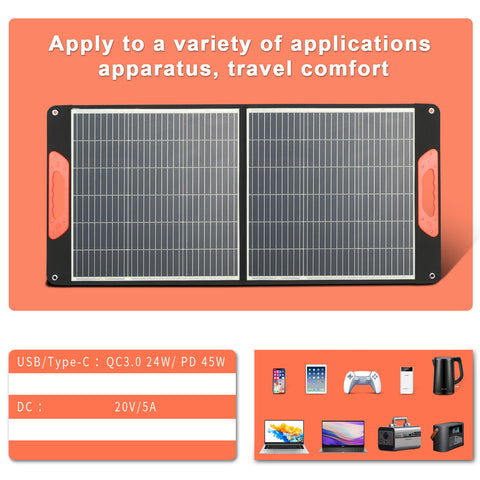 Tragbares Solarpanel für Kraftwerk, 20 V, faltbares Solarladegerät für Outdoor-Camping-Van-Reisen