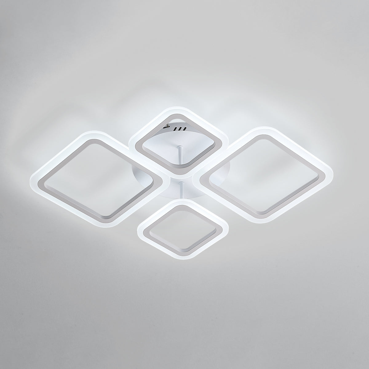 Lámpara de techo LED, lámpara de techo acrílica de 48 W, lámpara de techo cuadrada moderna de 70 cm de diámetro para sala de estar, dormitorio, cocina (blanco frío 6500 K)