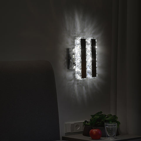 Moderne 16W K9 LED-Wandleuchte aus Glas für Wohnzimmer, Badezimmer, Schlafzimmer, 5500K kühles Licht