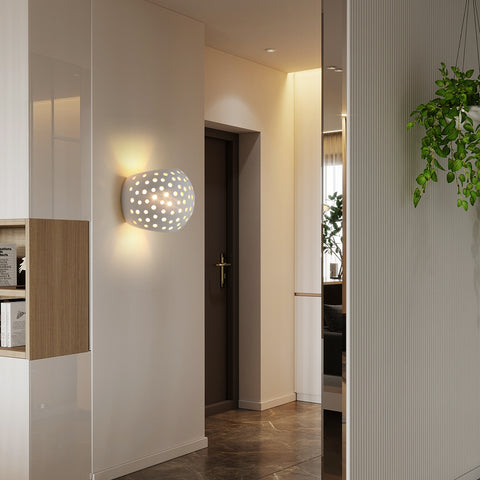 Moderne Wandleuchte weiß Gips Wandleuchte LED Wandleuchte 5W warmweiße Beleuchtung für Treppe im Schlafzimmer Wohnzimmer Korridor