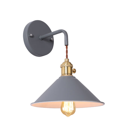 Plug-in-dimmbare Wandleuchte für Schlafzimmer im nordischen Stil, Macaron-Kerze, einfache europäische kreative Treppe, Gang mit Schalter, Wandleuchte, Grau (Leuchtmittel nicht im Lieferumfang enthalten)