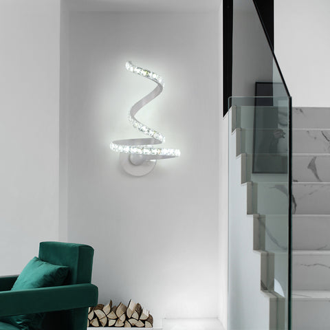 Kristall-Wandleuchte, 18 W LED-Innenwandleuchte, nordische Kristall-Wandleuchte, Dekoration für Schlafzimmer, Nachttisch, Kaltweiß