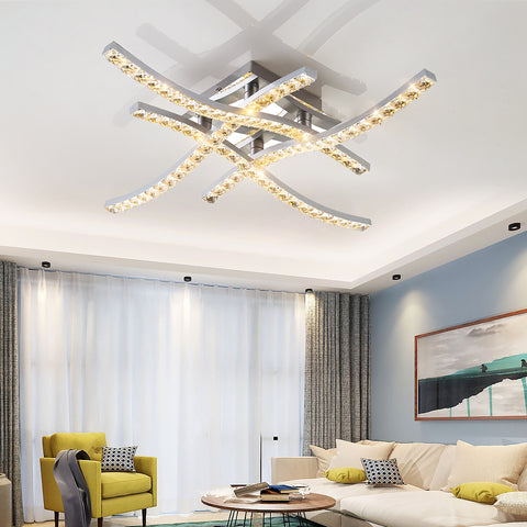 Moderne Kristall-Deckenleuchte Nordic LED Wellenform Deckenleuchte Wohnzimmer Schlafzimmer Esszimmer Restaurant Hotel Home Decor