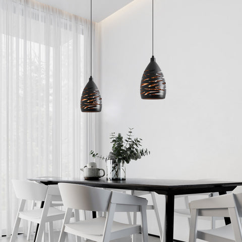 Moderne LED-Pendelleuchte, industrieller hohl geschnitzter Kronleuchter, Metallkäfig-Deckenleuchte, schwarze Schirm-Pendelleuchte, E27-Lampe für Wohnzimmer, Küche, Flur, Restaurant, Loft, Café, Bar