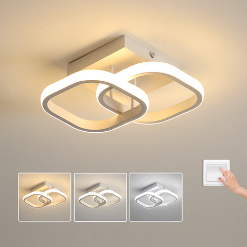 LED-Deckenleuchte, Deckenleuchte, 21 W, weißer Acryl-Kronleuchter, Deckenbeleuchtung, 3 Farben, für Schlafzimmer, Wohnzimmer, Flur, Küche
