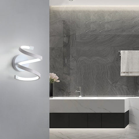 Spiralförmige LED-Wandleuchte, moderne 18 W Kaltweiß 6500 K Wandlampe für Schlafzimmer, Büro, Flur