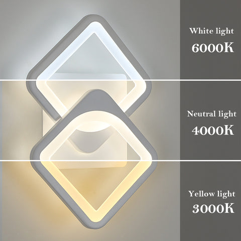 Wandleuchte für den Innenbereich, 21 W, LED-Wandleuchte, umwandelbare Form, für Innentreppen, Wohnzimmer, Schlafzimmer, dimmbar 3000 K/4000 K/6500 K