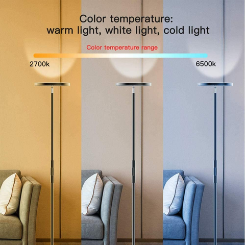 Dimmbare LED-Stehlampe, 24 W/2000 lm, Stehlampe, WiFi, RGB, Ecklampe, Lampe, APP-Fernbedienung, Stehlampen für Wohnzimmer, Schlafzimmer, Büro, kompatibel mit Smart-Home-Geräten