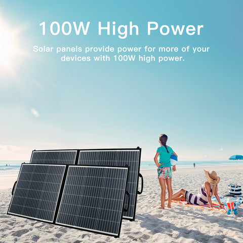 100-W-Solarpanel für Kraftwerk, tragbares Solar-Ladegerät, Schnellladung, USB-A-QC3.0-PD, 45-W-USB-C-DC-Anschlüsse, IP65, IP65 für Solar-/Stromgenerator, Laptop, iPads