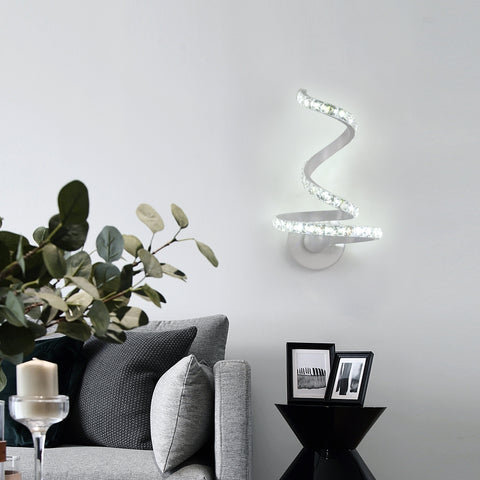 Kristall-Wandleuchte, 18 W LED-Innenwandleuchte, nordische Kristall-Wandleuchte, Dekoration für Schlafzimmer, Nachttisch, Kaltweiß