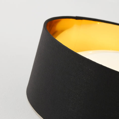 Moderne Deckenleuchte 12W 1000LM, 3000K Schwarz und Gold Pailletten Deckenleuchte, LED-Kronleuchter mit Sternenhimmel-Effekt für Wohnzimmer, Schlafzimmer