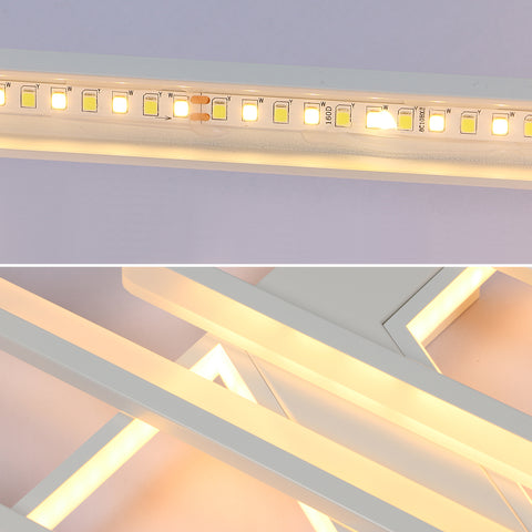 Dimmerbare LED-Deckenleuchte mit Fernbedienung, moderne, quadratische Deckenleuchte mit 3 Schichten, 50 W Acryl-Montage und Incasso-Plafoniere für die Pranzo Soggiorno Cucina Ufficio