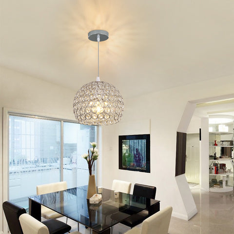 Moderner Kristall-Kronleuchter Moderner Kronleuchter E27 Chrom-Pendelleuchte mit 120 cm verstellbarem Kabel, geeignet für Küche, Schlafzimmer, Büro, Wohnzimmer (Glühbirne nicht im Lieferumfang enthalten)