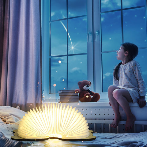 Goeco LED-Klappbuchlampe, Cartoon Panda Mehrfarbige Nachtlichter, wiederaufladbare USB-Klappbuchlampe für