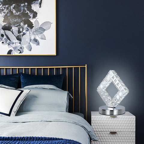 Moderne Kristall-Tischlampe, LED-Kristalllampe, 6000K weißes Licht.