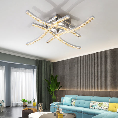 Moderne Kristall-Deckenleuchte Nordic LED Wellenform Deckenleuchte Wohnzimmer Schlafzimmer Esszimmer Restaurant Hotel Home Decor