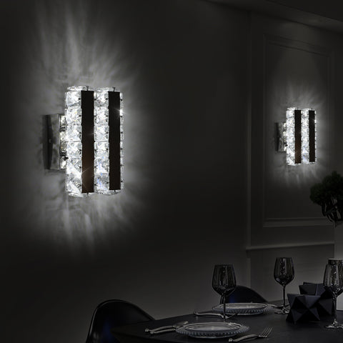 Moderne 16W K9 LED-Wandleuchte aus Glas für Wohnzimmer, Badezimmer, Schlafzimmer, 5500K kühles Licht