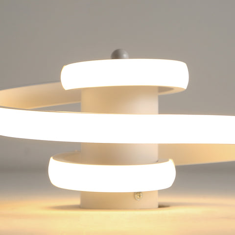 Moderne LED-Deckenleuchte, 22 W, einfacher spiralförmiger, bandförmiger Design-Kronleuchter, 3500 K warmweißes Licht, Deckenbeleuchtung für Wohnzimmer, Schlafzimmer, Esszimmer, Flur (weiß). 