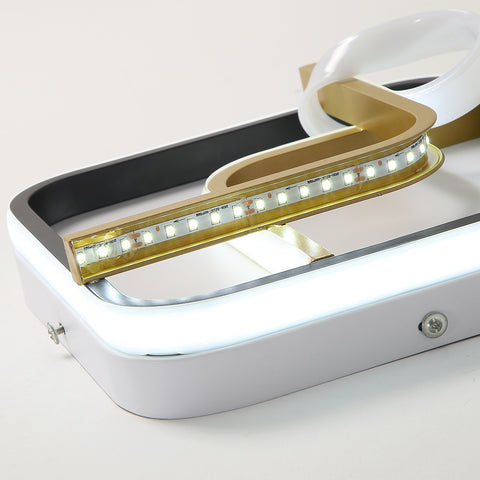 Moderne LED-Deckenleuchte, 23 W, quadratische Deckenleuchte, 6000 K (kaltweißes Licht), Acryl-Deckenlampe, geeignet für Badezimmer, Küche, Wohnzimmer, Schlafzimmer (Schwarzgold)