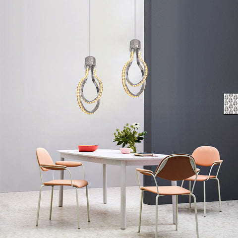 Moderner Kronleuchter, LED-Kristall-Deckenleuchte 21 W, 3000 K, Aluminium-Pendelleuchte für Schlafzimmer, Küche, Esszimmer, Bar, Theke, Korridor, Ausstellungshalle, höhenverstellbar