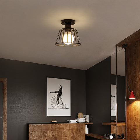 Industrielle Retro-Deckenleuchte aus Metall, Vintage-Deckenleuchte, E27-Deckenbeleuchtung, für Flur, Wohnzimmer, Schlafzimmer, Café, Restaurant, Flur (die Glühbirne nicht enthalten)