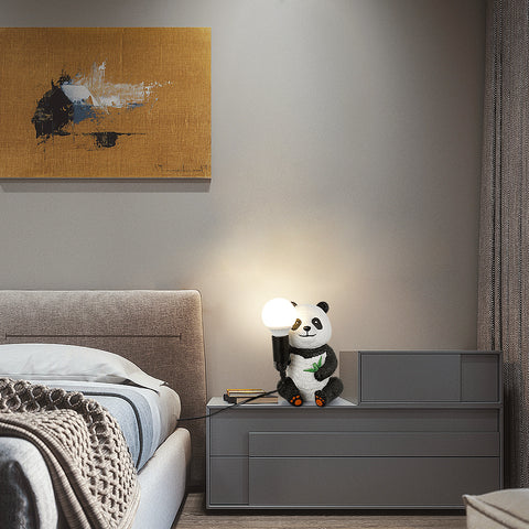 Harz-Panda-Design-Tischlampen, modernes kreatives Nachtlicht mit Plug-in-Kabel, Tier-LED-Schreibtischlampe, Wohnkultur-Nachttischlampe
